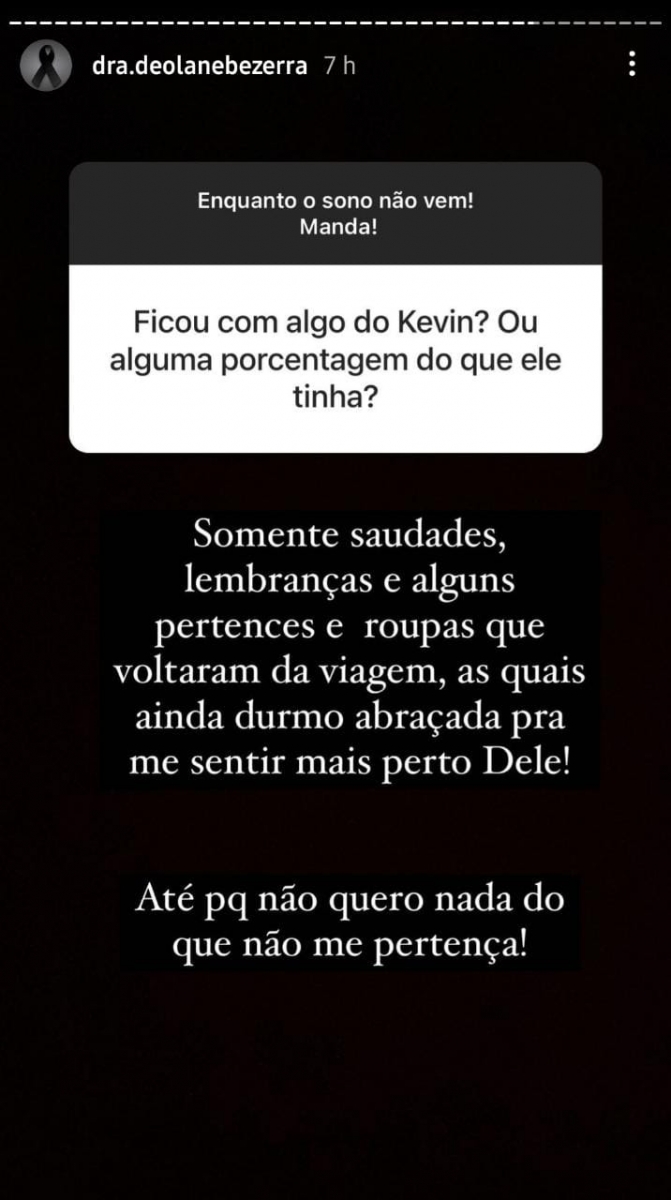 resposta de deolane bezerra, viúva de MC Kevin